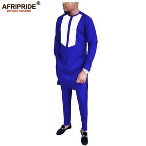 Africano Men Tradicional Conjunto de Roupas Tradicional Dashiki Ancara Camisa de Manga Longa Terno Tribal Tracksuit Afripride A1916049 240403