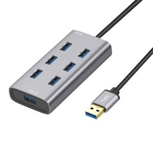 HUBS USB 3.0 Hub 7port USB Hub, 300MB/s Highspeed Veri İletimi Dizüstü bilgisayar, PC, Mobil HDD ve daha fazlası için USB Splitter