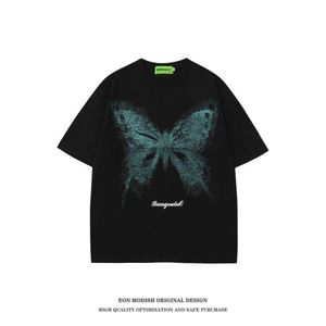 eonmodish 남자 마모 | 2024 스프링/여름 뉴 아메리칸 패션 브랜드 인쇄 짧은 슬리브 티셔츠