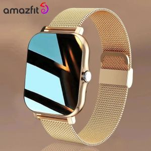 시계 Amazfit 2023 Smartwatch Women Gift Full Touch Screen Bluetooth Call Huawei Xiaomi Apple Smart Watch를위한 디지털 손목 시계