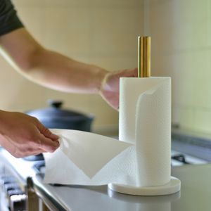 Desktop Rack Tissue Paper Holder Kitchen Roll Marmor Storage Gold-Plated Organizer Hyll Heminredning Toaletthandduk WY811