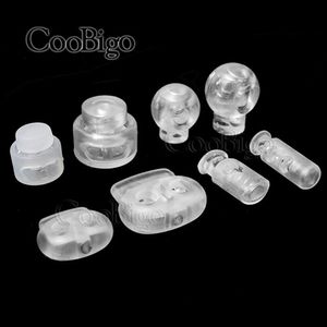 25pcs Cord Lock Plastic Stopper Cord End Toggle Clip Transparent Clear Frost Sportswear Shoelace DIY Bag Parts Accessories