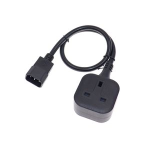 IEC320 C14 to UK BS1363A Outlet socket,IEC C14 Male Plug to UK 3Pin Female Socket Power Adapter Cable For PDU UPS,13A