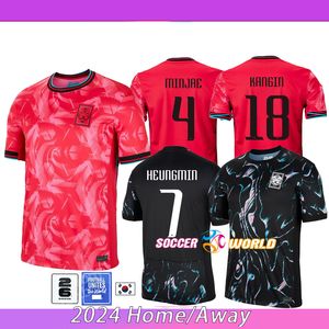 2024 Coréia do Sul Heungmin Kangin Heechan Soccer Jerseys seleção nacional casa fora filho Guesung Minjae Inbum Jaesung 24 25 jogadores fãs de futebol homens