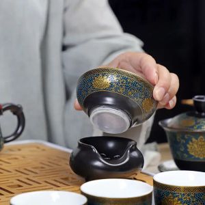 Infusores de chá de cerâmica Creative Tea Leaves Filtros de resíduos Acessórios chineses de teaware Filtro de filtro e conjunto de estandes