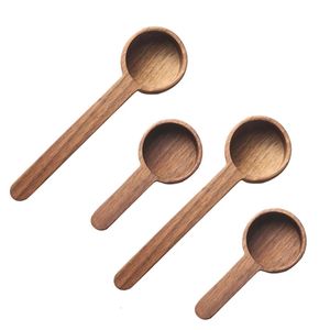 Yowooden ölçüm kaşık seti mutfak kaşıkları çay kahvesi kepçe şeker baharat araçları 4 PCS 240410