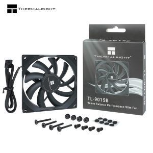 Resfriamento Térmico Térmico 9cm Caixa de computador fino Fan silencioso 4pin PWM, fluxo de ar alto, 2700rpm, 92x92x15mm, branco, preto, TL9015W/B