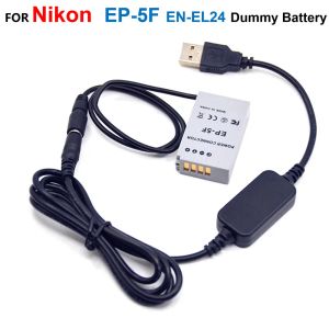 CHARGERS EP5F DC Couplador ENEL24 BATERIA DUMMY+EH5 5V Adaptador de carregador de potência de cabo USB para Nikon 1 J5 1J5 Camrea