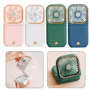 Gadgets 3000mAh Mini Folding Hanging Neck Fan USB Rechargeable Cooling Air Conditioner With Phone Bracket for Office Student Kids