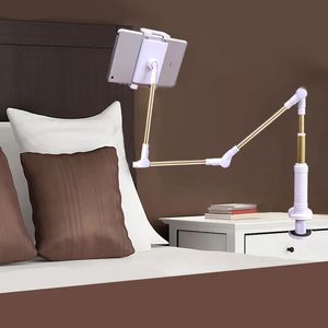 Long Arm Tablet Notebook Stand Holder 4 till 12 tum Lazy Bed Desk Telefon Tablett Stödmontering 360 graders klippfäste för iPad