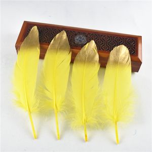 20pcs Dip Golden Head Goose Feathers 15-20cm/6-8 