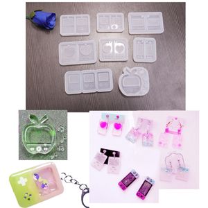 Resin Art Shaker Mold Crystal Silicone Mold Epoxy Pendant Mold Media Player Rectangle Apple Shape Resin Mold Jewelry