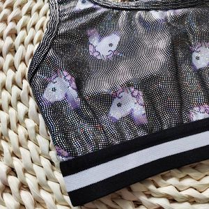 Glänsande Unicorn Girls Swimsuit Kids 7-14 år Tonåring Bikini Set Sport Raceback Two Piece Children's badkläder Baddräkt 2023