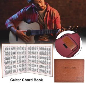 Guitar Chord Book Tabela Wysokiej jakości skóra PU 6 strun w miękkiej oprawie gitarowe akordy tabulatury guitarra palec palec