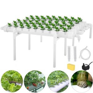 NFT Garden Kit Farm Equipment Ebbflow PVC Pipe Vertical Hydroponics Grow System Family Greenhouse Planter