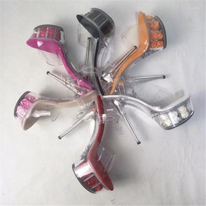 Dance Shoes 15cm High Heel Sandals 5cm Rose Waterproof Platform Pole Model Nightclub Performance Dancing