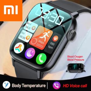 Watches Xiaomi Bluetooth Call Smart Watch 1.83 HD 240*280 SCREE True Blood Oxygen Body Thermometer Smartwatch Women 100+ Sports Mode