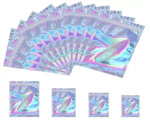 100pcs działki zamienne plastikowe torby opakowania detaliczne holograficzne aluminiowe folia folia wąsowa torba do przechowywania żywności 2200163