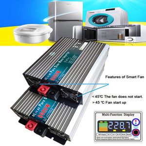 Inverterare 12v 220v Pure Sine Wave Inverter 12V/24V/till/110V 4000W 5000W 6000W Solar Inversor Converter Transformator strömförsörjning