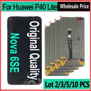 Partihandel 2/3/5/10 Piece/Lot LCD för Huawei P40 Lite LCD Display Touch Screen Digitizer Assembly för Nova 6SE Display