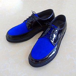 Scarpe casual cool dance autentica scarpa da chiusura a poppin funky strad blu blu in pelle nera tendenza europea hip hop scopping