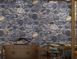 壁紙ヴィンテージストーンの壁紙3Dホーム装飾防水PVCレンガ造りの壁紙ロールの装飾的なパーソナライズされたバーS3694190