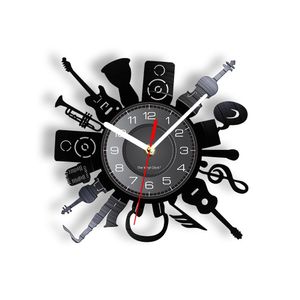 Acustic Electric Guitar Wall Art Decor Wall Orologio Punk Rock N Roll Heavy Metal Music Disterra