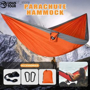 Hammocks di grandi dimensioni 2-3 persone Ciondolo da campeggio ombrello da 300x175 cm sedia a schiera per amaca esterna portatile per viaggi per le vacanze