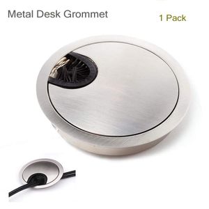 Tampa de encadeamento de metal de 60 mm ilhó de mesa de cabo com escova de abertura de abertura da mesa de orifício da porta de orifício para organizador de arame 1pcs