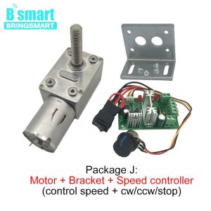 BRINGSMART DC Solucan Motor 6V 12V Dişli Redüktör JGY-370 150RPM SELF KADIN TÜRBIN M8 33mm Uzunluk Vidalı Mil Tersinir Motor