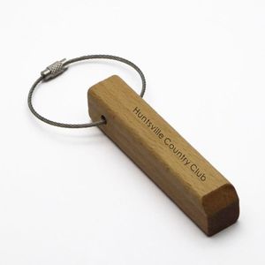 Cadeia de chave de madeira em branco a laser personalizada 4 formas disponíveis261d