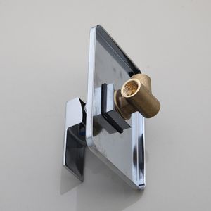 YANKSMARTバスルームシンプルな壁に取り付けられたシングルハンドルブラスクロムポリッシュシャワー蛇口ゴールドミキサーコントロールバルブ