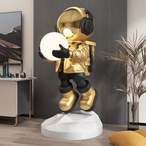 Obiekty dekoracyjne figurki nowoczesne wystrój domu 80 cm Statua astronauta FRP Rzemiosła kreatywne korytarz światło wewnętrzne duże dekoracje podłogowe262r