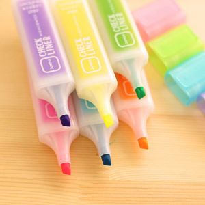 1pc Highlighter fluorescente caneta kawaii marcador de canetas material de artigos de artigos de artigos de artigos escolar papelaria material escolar de artigos de papelaria de papelaria