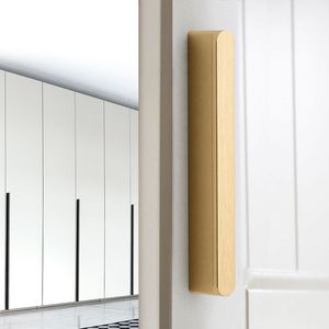 Simple Gold Brushed Kitchen Cabinet Long Door Handles Aluminum Alloy Wardrobe Cupboard Door Pulls Furniture Hardware