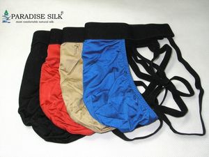 4 pares 100% de seda pura tiras de jock g string tanga tamanhe s/me l/xl