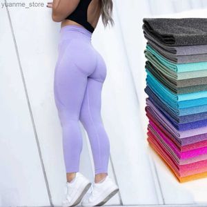 Yoga kläder kurva kontur sömlösa leggings yoga pants gym kläder träning kläder fitness sport kvinnor mode slitage lila stretch y240410