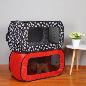 Portátil dobramento retangular pet tenda cachorro gaiola craque de gaiola de cachorro canil gato pet tendas tidades túneis de cachorro respirável house