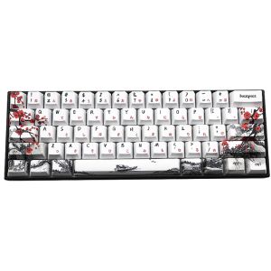 Accessories Five Sides Dyesubbed Keycaps 3 Languages for Standard Mechanical Gaming Keyboard DIY Unique Chinese Plum Blossom Theme