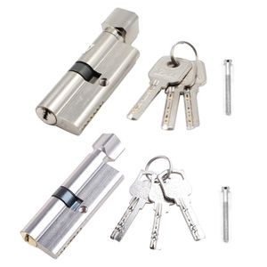 Anti-Theft Door Lock Cylinder with Keys Single Open Cylinder Interior Security Door Lock for Wooden Doors Rust-Proof