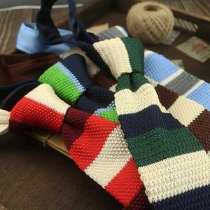 Neck Ties Striped knitted neckline for men with a narrow 5.5cm wool knitted neckline tie Korean casual tie shirt accessories set necklineC240410