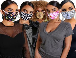 Designer Design Face Masks Protective Mask Ultraviolettproof Dammtät ridning Cykling Sporttryck Munmasker Män och kvinnor utomhus 9093741