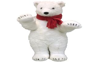 Dorimytrader Realistic Animal Polar Bear Plush Toy Lovely Stuffed Anime White Bears Doll Gift for Kid Decoration 28inch 70cm DY612419018754