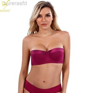 Bras Binnys BH für Frauen 38c trägerlose C -Tasse ohne Träger halbe Tasse Sexy Unterwäsche Silikon Hochwertige Dessous Damen Bra 240410