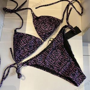 Design Bikini Mayo Mayo Kadın Mayo Set Seti Üçgen Bikini Mayo Takım Fransız Retro Maillot De Bain Mektup Baskı Plajı Tatil Seksi Pembe