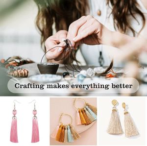 100Pcs 7cm Hanging Rope Silk Tassel Fringe Brush Handmade Soft Craft For DIY Key Chain Earring Hooks Pendant Jewelry Making