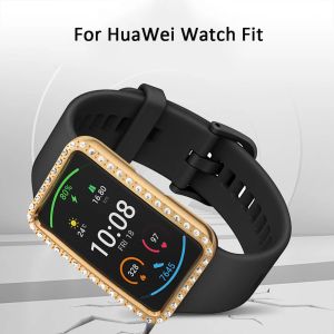 Błyskawiczna rama rama ekranu Diamentowa obudowa ochraniacza dla Huawei Watch Fit Fit Edge Osłona ochronna dla Huawei Fit Watch Accessori