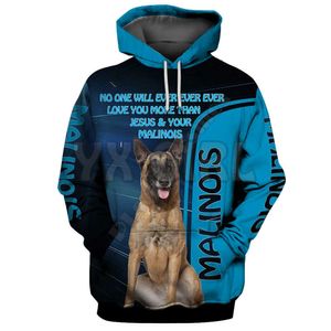 Jesus Your Malinois 3D Stampato con cappuccio unisex Pallover unisex Funny Dog Hoodie Casual Street Tracksuit