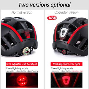 Casco Vicgoal Celmetto LED Moutain Road USB Casco per ciclismo leggero ricaricabile per uomo Goggles maschile mtb bici.