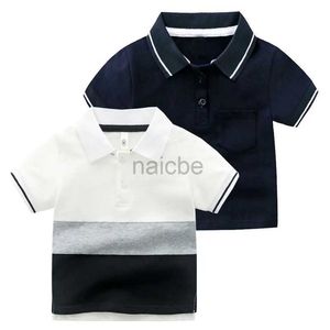 T-shirty eleganckie letnie dzieci koszula polo wysokiej jakości chłopcy tshirty bawełniane tkaniny tkaniny koszulki ubrania dla dzieci 240410